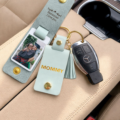 Custom Photo Leather Keychain for Mom
