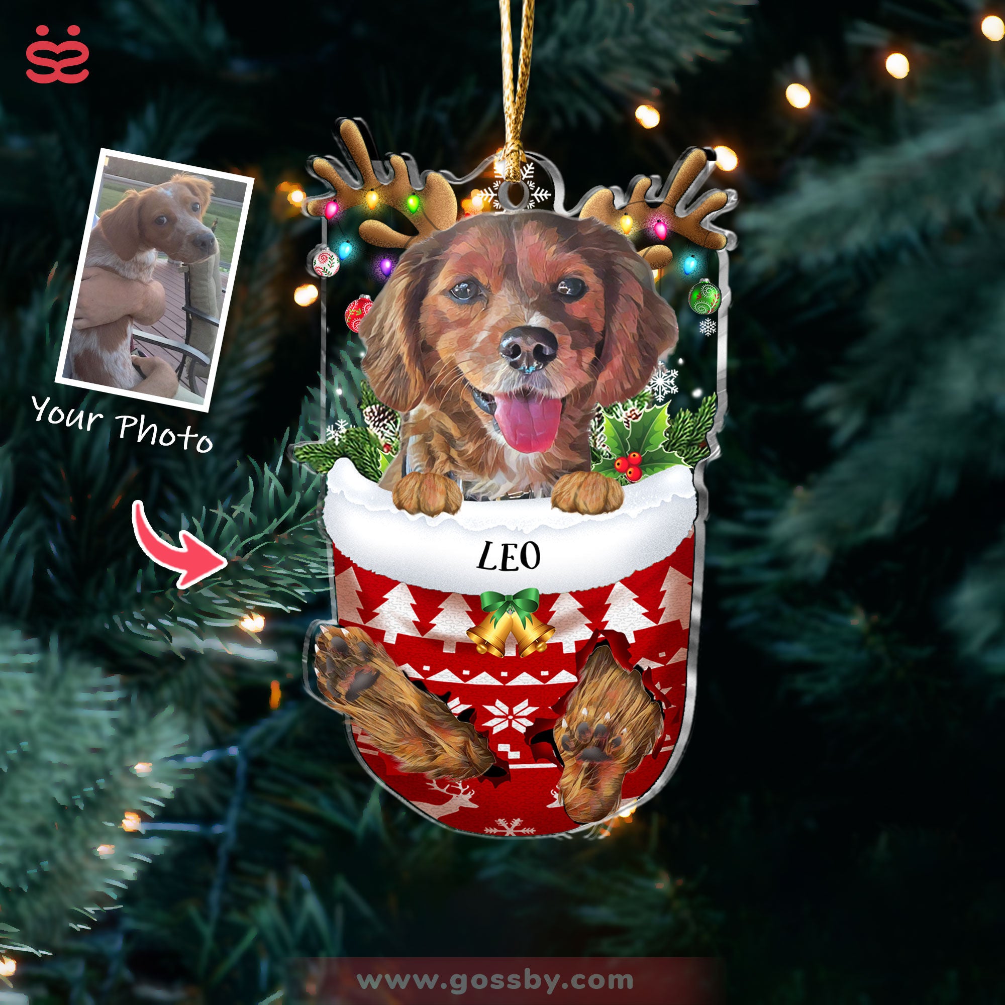 Personalized Dog Photo Ornament