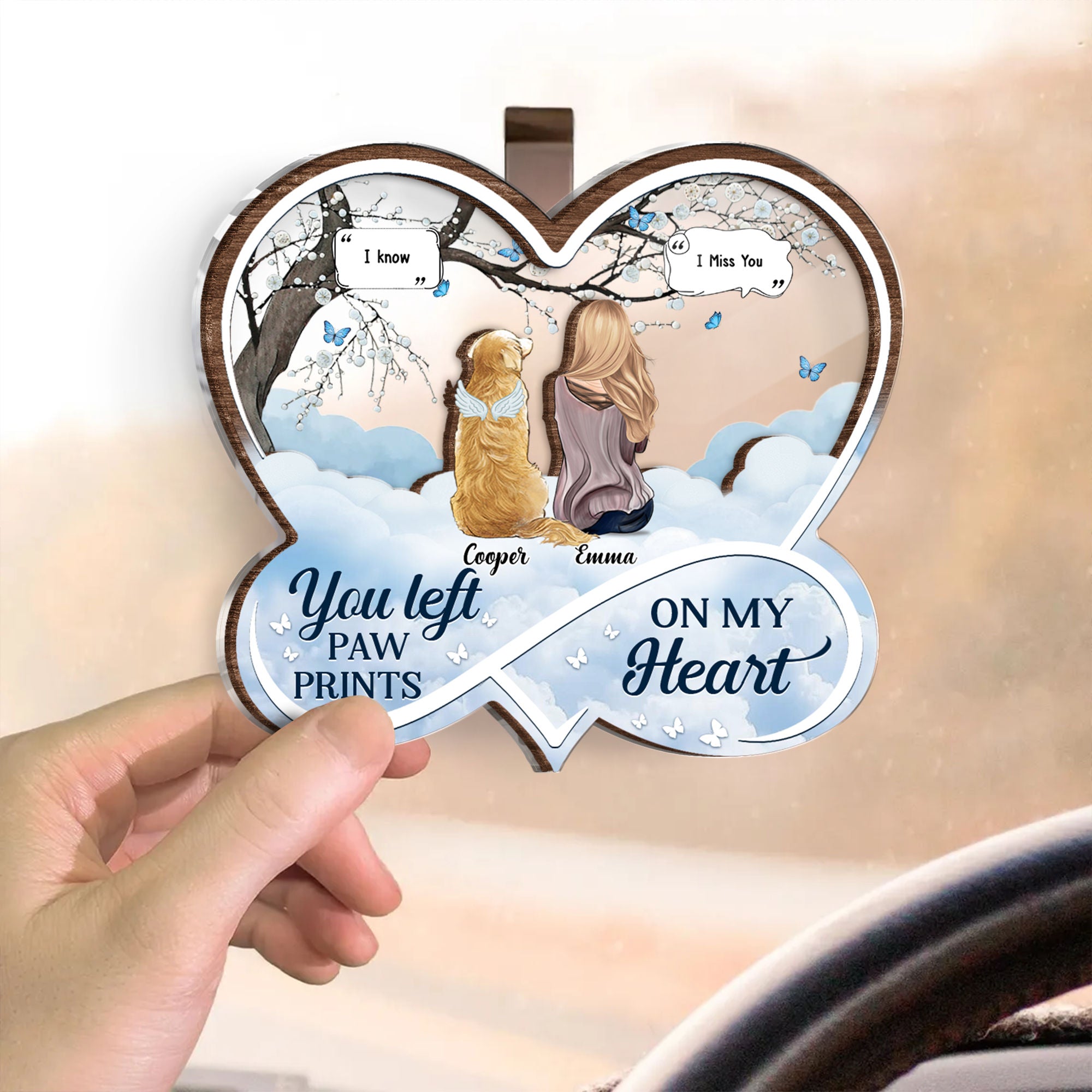 Dog Memorial Car Visor Clip
