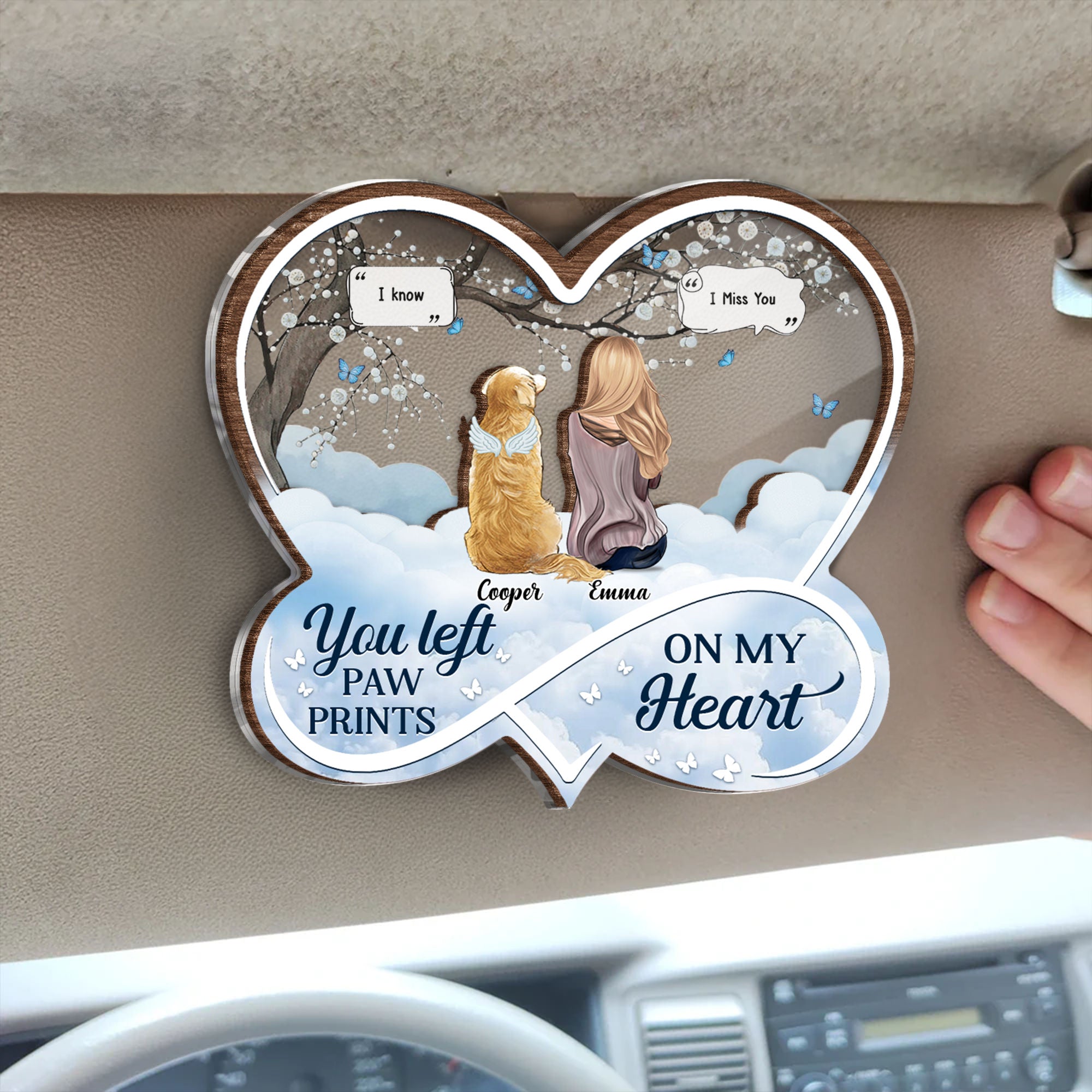 Dog Memorial Car Visor Clip