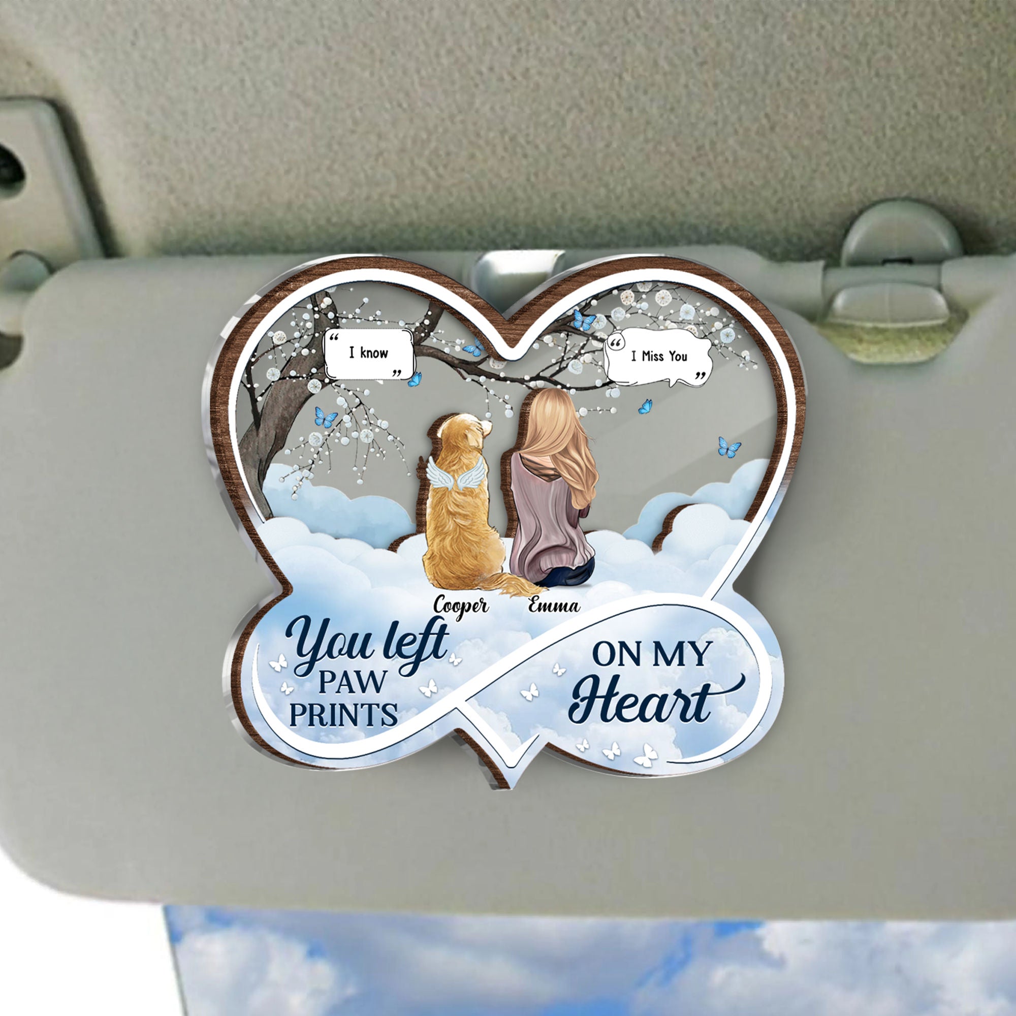 Dog Memorial Car Visor Clip