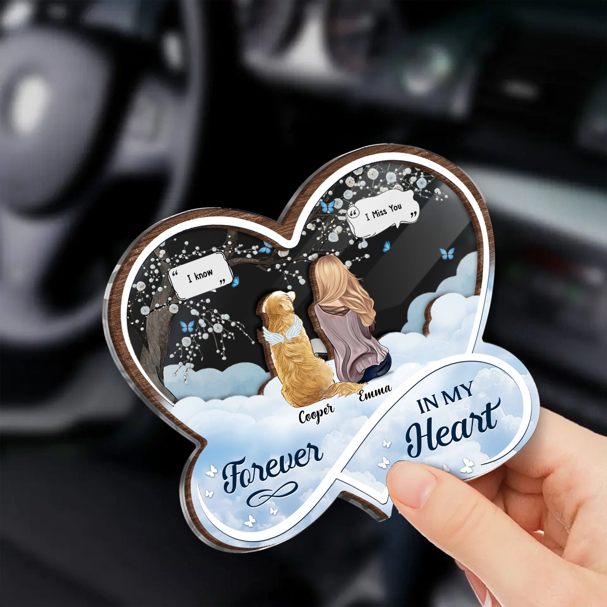 Personalized Dog Memorial Car Visor Clip