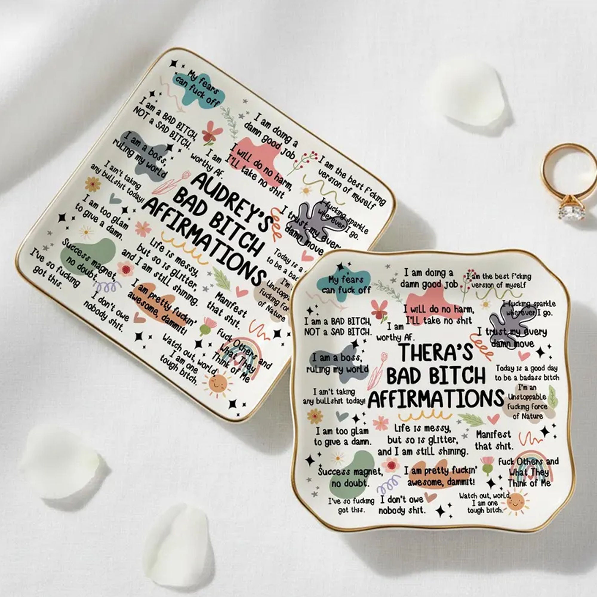 Personalized Ceramic Trinket Tray