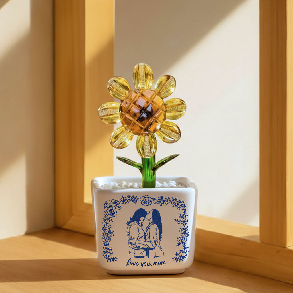 Personalized Photo Sunflower Pot