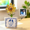 Personalized Photo Sunflower Pot