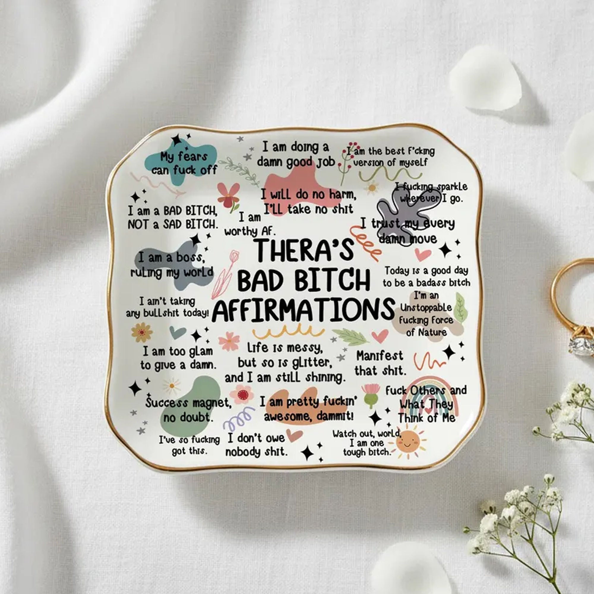Personalized Ceramic Trinket Tray