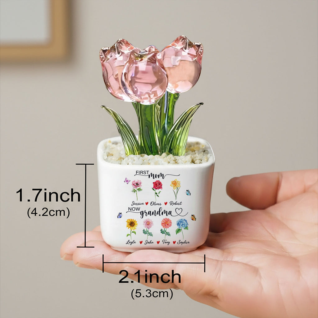 Personalized Glass Tulip for Grandma
